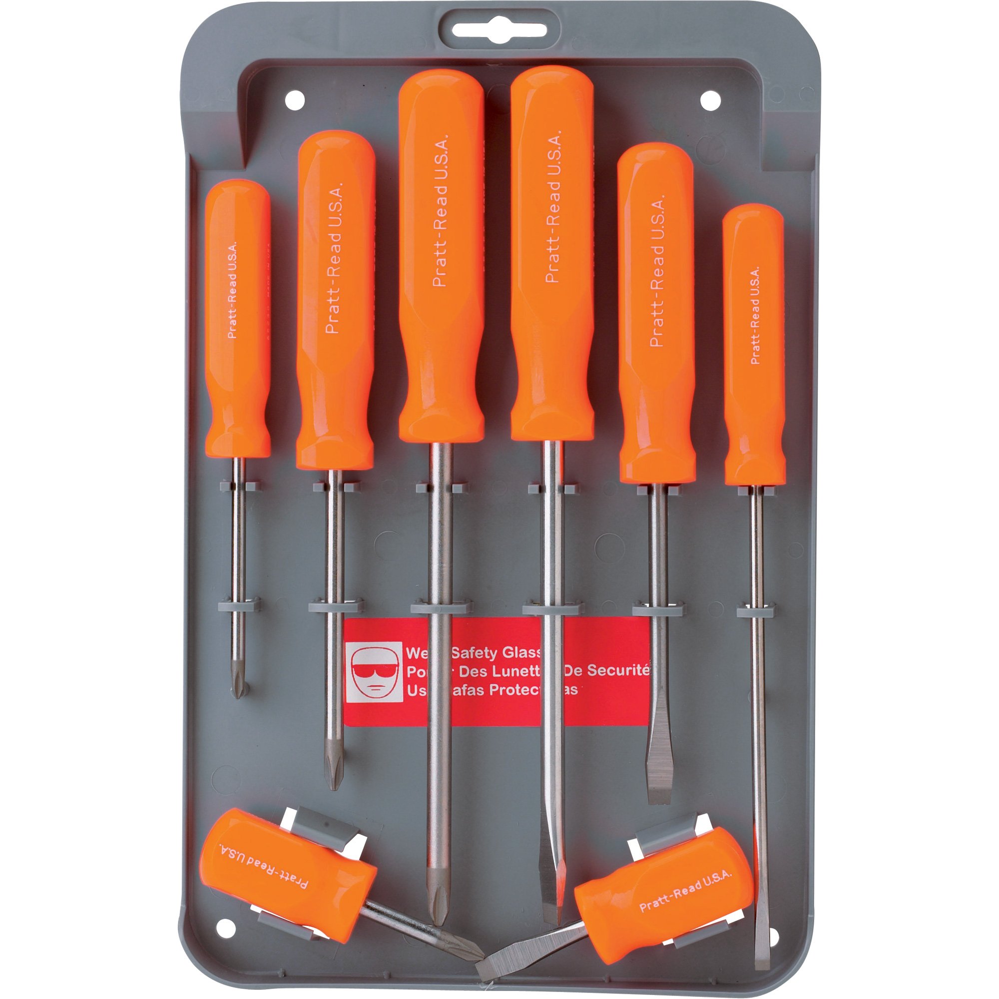 Mechanic-Grade Screwdrivers — 8-Pc. Set with Neon Orange Handles